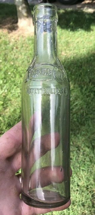 Rare Script Pepsi Cola Bottle Fayetteville North Carolina Nc Amethyst