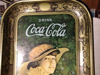 Vintage 1916 Coca Cola Metal Tray Rectangular Colorful Advertising Elaine 5