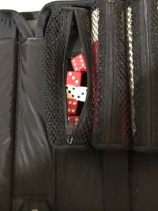 Spiegel Zippered Poker Chip Carrier Binder With Some Chips & Dice Red Fabric 4