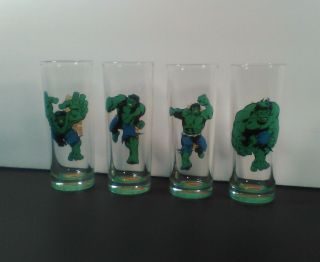 Marvel Comics The Incredible Hulk Shooters/shot Glass Set Of 4
