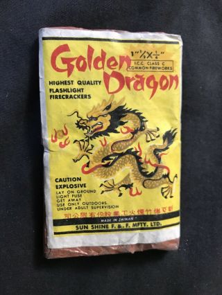 Golden Dragon Firecracker Label - 16 1 1/2 - Taiwan - Sun Shine