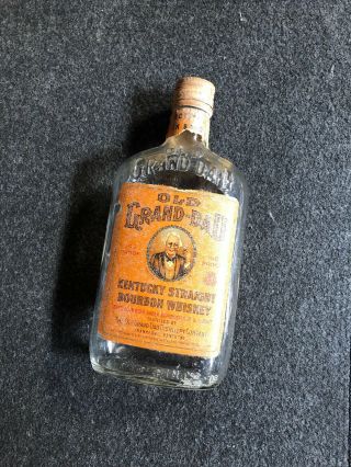Vintage Old Grand Dad Whiskey Bottle Medicinal Use 1 Pint