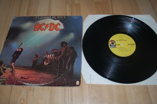 Ac/dc " Let There Be Rock " Lp Vinyl Record 1977 Atco Us Press Hard Rock