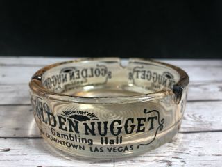 Vtg Golden Nugget Gambling Hall Casino Las Vegas Iridescent Glass Ashtray 14u