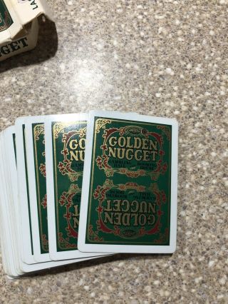 Vintage Golden Nugget Las Vegas Casino Playing Cards Green Red Gold Complete