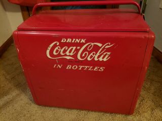 1950 Coca - Cola Metal Cavalier Carry Cooler
