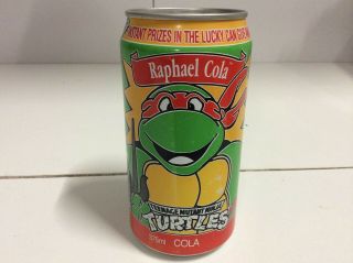 Teenage Mutant Ninja Turtles Schweppes Soft Drink Can - Raphael Cola