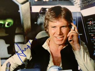 Harrison Ford As Han Solo In Star Wars Autographed 8”x10” Color Photograph