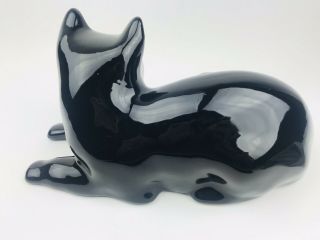 Elba Alcobaca Black Cat Ceramic Glass Eyes Figurine 4
