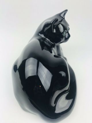Elba Alcobaca Black Cat Ceramic Glass Eyes Figurine 5