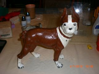 Vintage Hubley Cast Iron Boston Terrier Bulldog Paperweight