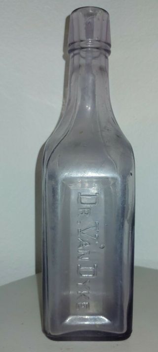 Rare Dr.  Van Dyke Bitters Medicine Bottle 9 - 3/4 " Purple Patented June 2nd,  1896