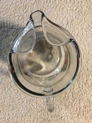 Vintage 1970s Coca - Cola Stained Glass Style Clear Glass Pitcher Restaurant 2