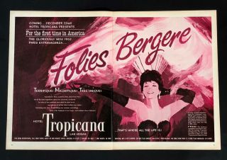 1962 Tropicana Folies Bergere Advertisement Las Vegas Paris Show Vtg Print Ad