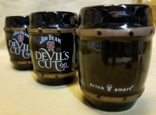 JIM BEAM DEVIL’S CUT 90 PROOF SHOT GLASSES / Set of 6 3