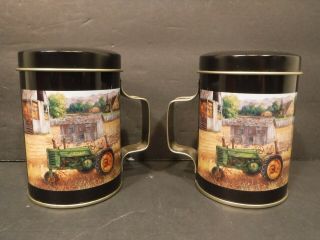 John Deere Salt And Pepper Shakers Metal With Handle Table Kitchen Decor Collect