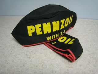 2 Vintage Pennzoil With Z - 7 Service Station Attendant Hat Cap Gas Oil - Nos