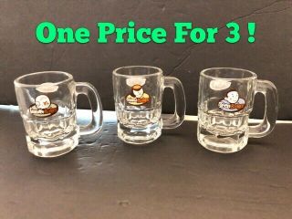 Vtg A&w Root Beer Papa Mama Teen Shot Glass Canada Logo Special Edition Set 3