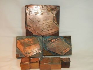 8 Vintage Typewriter Letterpress Print Blocks Corona Royal And More
