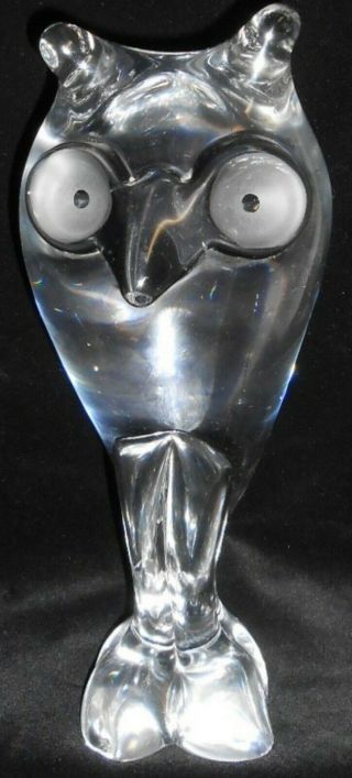 Vintage Kristaluxus Art Glass 8 Lb Heavy Lead Crystal Large 10 1/4 " Tall Owl