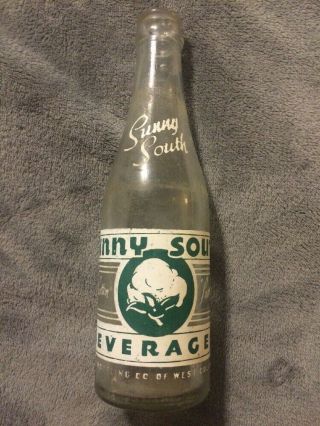 Vintage Sunny South Acl Soda Bottle By Seven - Up West Columbia,  Sc Cotton Graphic