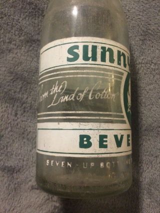 VINTAGE SUNNY SOUTH ACL SODA BOTTLE BY SEVEN - UP WEST COLUMBIA,  SC COTTON GRAPHIC 3