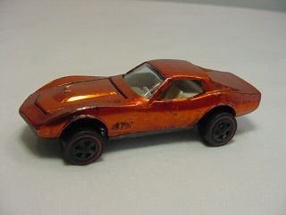 Hot Wheels Redline 1968 Custom Corvette Metallic Orange With White Interior