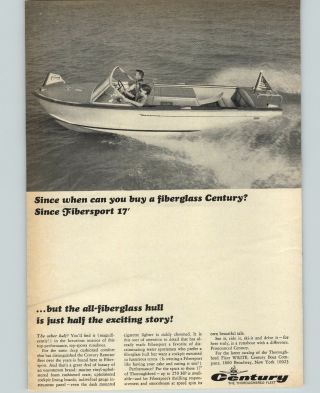 1966 Paper Ad Century Fibersport 17 