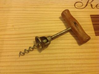 Vintage Wood Handle Corkscrew With Bell And Cap Lifter Made In Germany