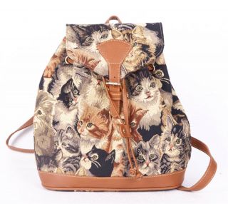 Tapestry Cats & Kittens Design Small Backpack By Signare