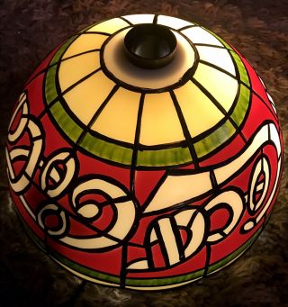 Coca - Cola Plastic Floor Lamp Globe Shade,  Stained Glass Design,  12” Diameter