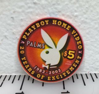 Rare Palms $5,  Playboy Home Video,  Sept.  2002,  Ltd.  5000,  Las Vegas Casino Chip