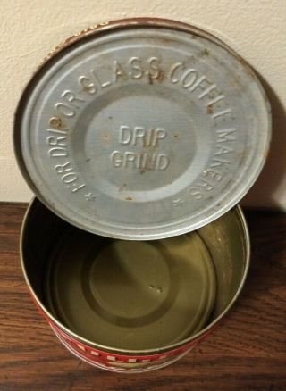 Vintage Folger ' s 1Lb Coffee Can with Lid 1946 Copyright, 3