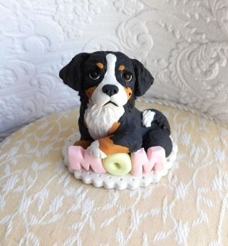 Bernese Mountain Dog Mom Sculpture Dog Lover Gift Clay Mini By Raquel