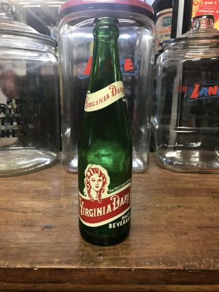 Htf Vintage Green Virginia Dare Soda Bottle Sno - Cap Beverages East Hampton Ma