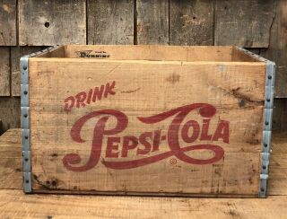 Vintage PEPSI COLA Coke Soda Drink Beverage Wooden Advertsing Crate Sign 5