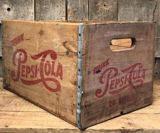Vintage PEPSI COLA Coke Soda Drink Beverage Wooden Advertsing Crate Sign 6