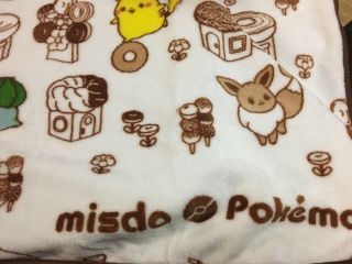 Misdo x Pokemon Mister Donut Japan Soft Blanket Pikachu Kawaii in bag pikach 2