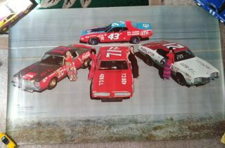 Rare Vintage Racing Poster Union 76 Racestoppers Girls Junior Johnson Petty Nord