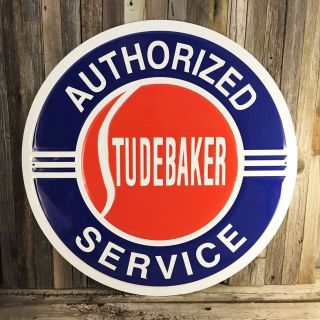 Studebaker Service Large 24 " Round Metal Tin Sign Vintage Garage Man Cave