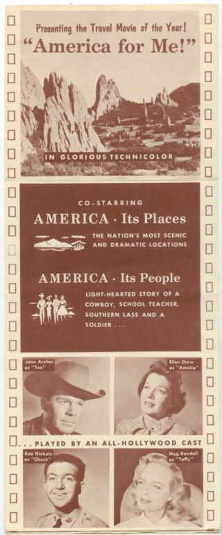 1953 Greyhound Bus Lines Tour Movie " America For Me " 16mm Film Ad Brochure