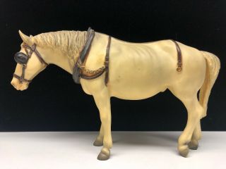 Vintage Breyer Horse Old Timer 205 Matte White Brown Gear Blinders 4
