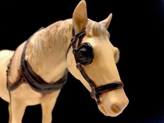 Vintage Breyer Horse Old Timer 205 Matte White Brown Gear Blinders 8