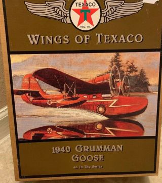 Wings Of Texaco: 1940 Grumman Goose 4th In Series Ertl Metal Coin Bank Plane