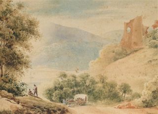France Or Italy,  1827: Stopping By The Lake And The Mountains,  Romantic W/c