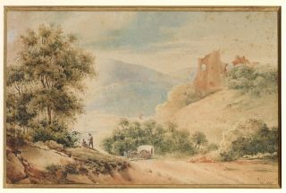 France or Italy,  1827: Stopping by the Lake and the Mountains,  Romantic W/C 3