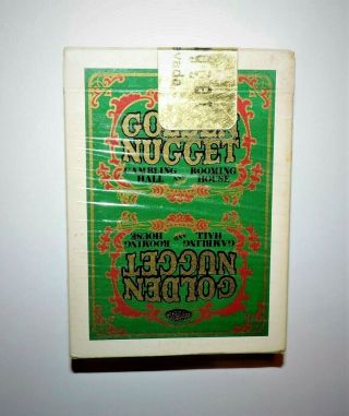 3064 Vintage Retired Golden Nugget Casino Las Vegas Green Playing Cards