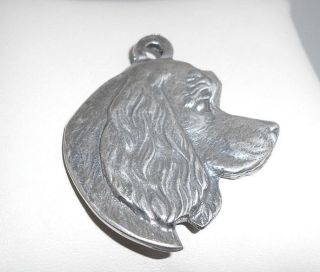 Exceptional Artisan - Crafted Large 3 - D Cocker Spaniel Sterling Silver Pendant