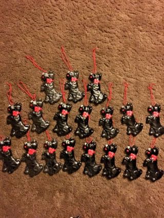 18 Vintage Dept 56 Black Scottie Scottish Terrier Dog Christmas Ornaments
