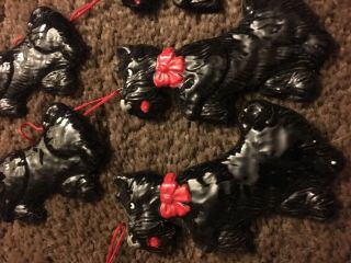 18 Vintage Dept 56 Black Scottie Scottish Terrier Dog Christmas Ornaments 2